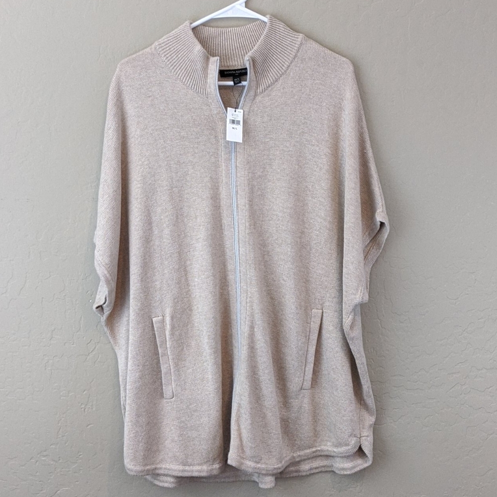 NWT Banana Republic tunic pullover zip sweater L